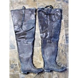 Stearns Waders Women Size 7.5 Brown Steel Shank Rubber Hip Boots Angler Fish
